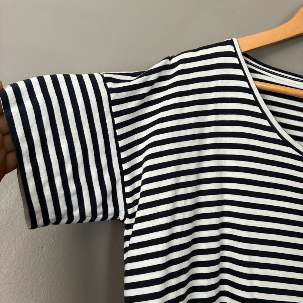 EVERLANE Coastal Preppy Striped T-Shirt Dress Tee | Cotton Effortless Summer M - Picture 3 of 8